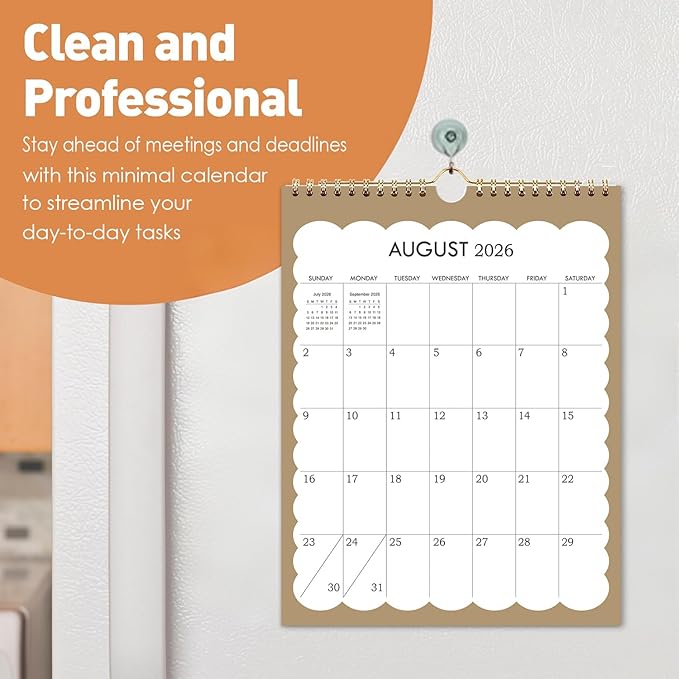 2026 Calendar - 2026-2027 Wall Calendar, July 2026- December 2027, 8.5'' x 11'' Small Calendar, 18-Month Vertical Wall Calendar with Twin-Wire Binding, Hanging Hook & Thick Paper