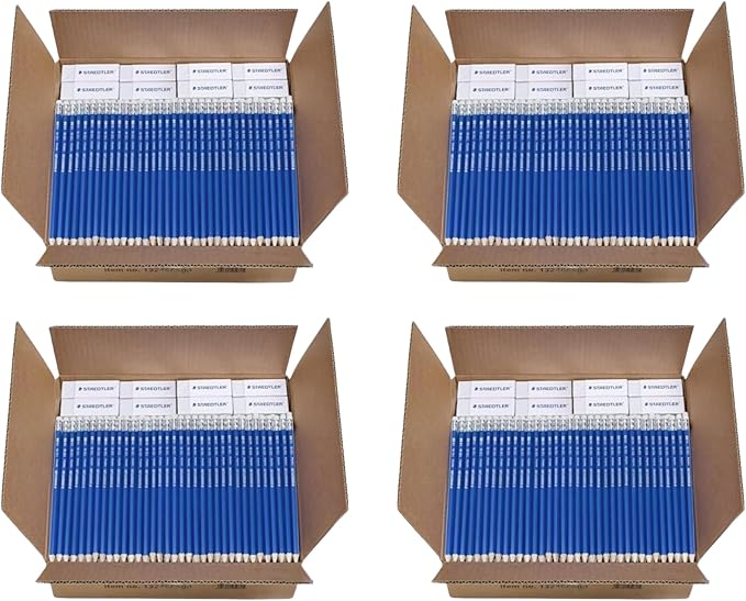 STAEDTLER Norica #2 HB Pencils Class Pack: 144 Pre-Sharpened Pencil + 12 Erasers, Bulk School Supplies Set, Break-Resistant Lead, Latex, PVC-Free (576 pencils + 48 erasers, 3 Pack)