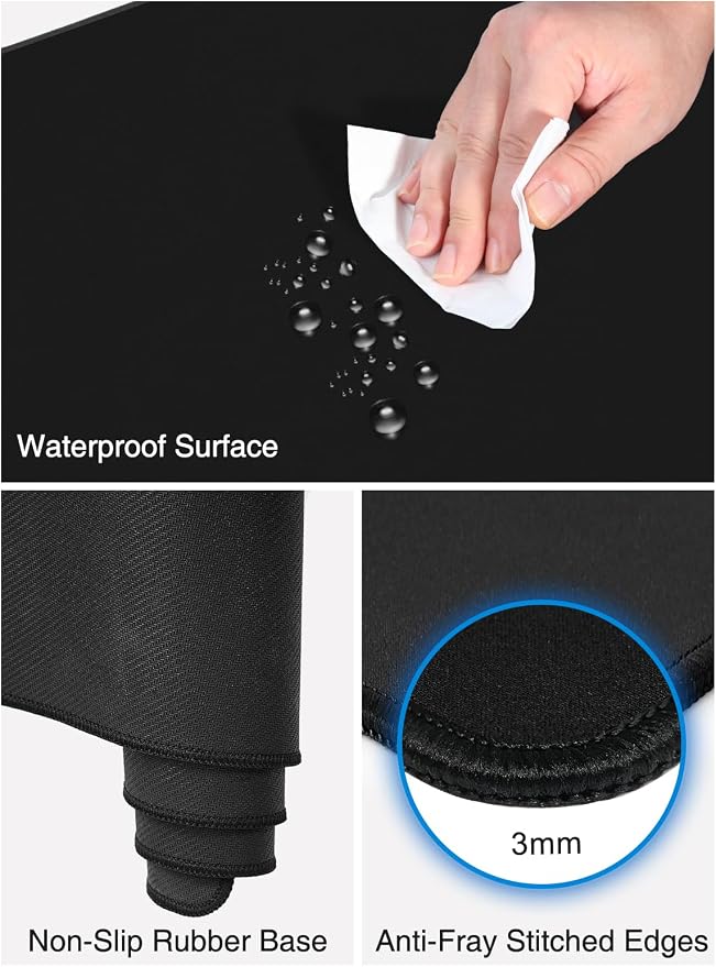 Wireless Charging Mouse Pad, 31.5"x11.8" Large Desk Mat, Smooth Glide | Waterproof Mousepad, Stitched Edge, Non-Slip Rubber Base, Desk Pad Computer Keyboard Mat, No Adapter