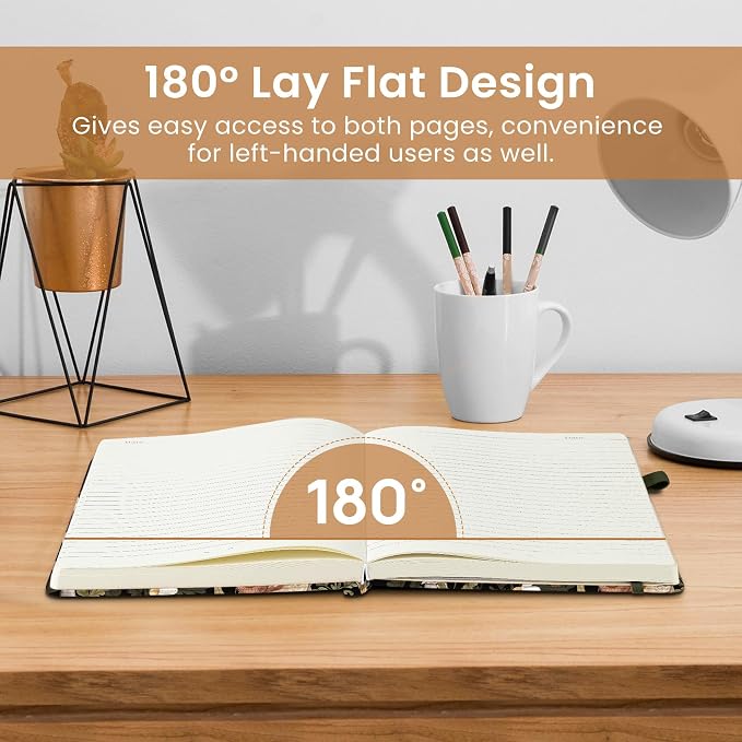 Taja Pretty Lined Journal for Women, Aesthetic Cute Hardcover Leather Journal for Writing, A5 College Ruled Notebook for Work & Note Taking, Perfect for Office School Home, 160 Pages, Mushroom
