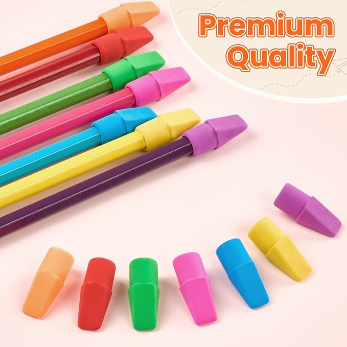 60 Pack Erasers for Kids, Sooez Pencil Top Erasers, Eraser Caps, Cap Toppers Small Cute Drawing Erasers, Classroom Must Have for Teacher & Student, Back to School Supplies