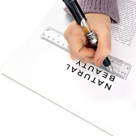 3 PCS Clear Plastic Ruler 6 Inch School Straight Short Transparent Small Ruler Measuring Tool for Drawing Straight Lines Underlining, Bookmark