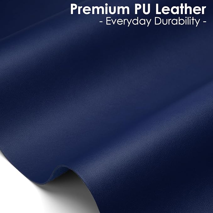 Leather Desk Pad Protector, Waterproof Mouse Pad, PU Desk Mat, Office Desk Cover, Desk Writing Mat for Office/Home/Work/Cubicle (Dark Blue) 9x8 in