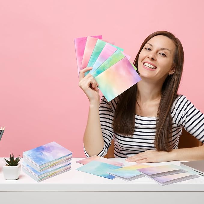 Tenceur 100 Pcs Mini Tie Dye Notebooks Pocket Notepads Bulk Tie Dye Small Memo Pad 3" x 5" Back to School Journal Notebook for Pastel Party Favors Birthday Gifts Classroom Office Supplies