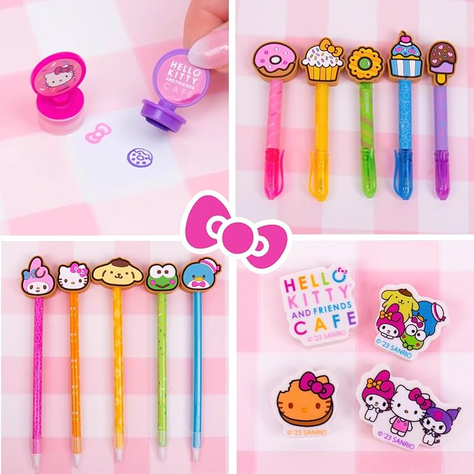 Horizon Group USA Hello Kitty & Friends Stationary Set, Cute School and Office Supplies, Sanrio Accessories, Kawaii Notebook, Multicolor Pens