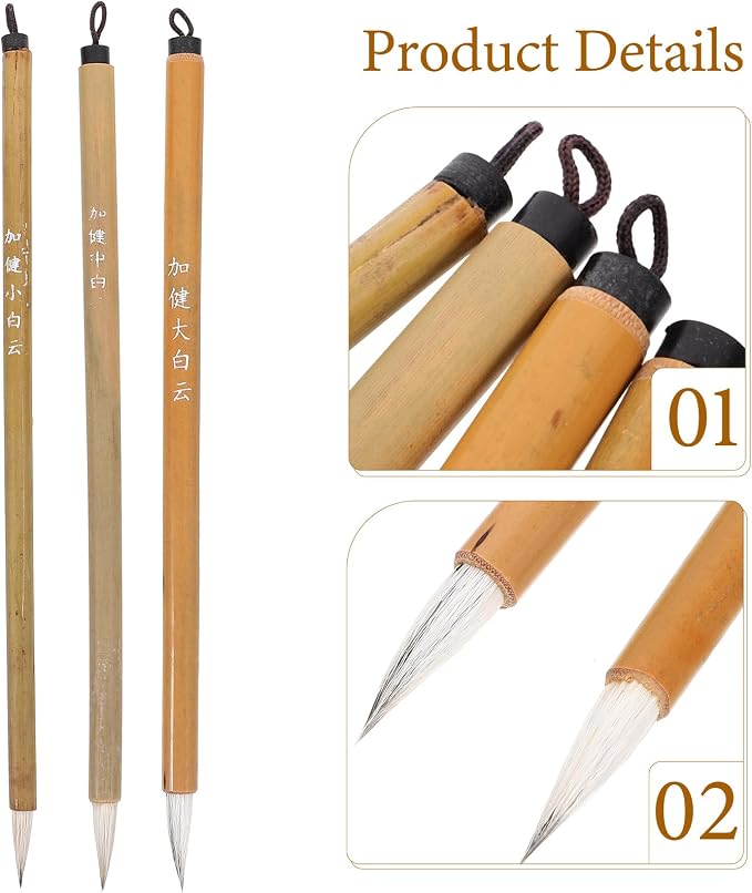 LALAFINA 30Pcs Chinese Calligraphy Pens for Beginners, Drawing Watercolor Calligraphy Brushes for Beginners Ink Brush, 8.66 Inch
