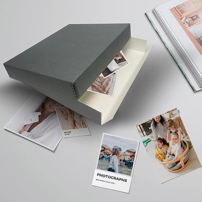 Lineco Drop Front Archival Storage Box, 16.75x20.75x3 in, Gray, 6 Pack | Acid-Free with Metal Edge, Preserves Picture Longevity, Organize Photos, Newspapers, Prints, Documents, Crafts, DIY