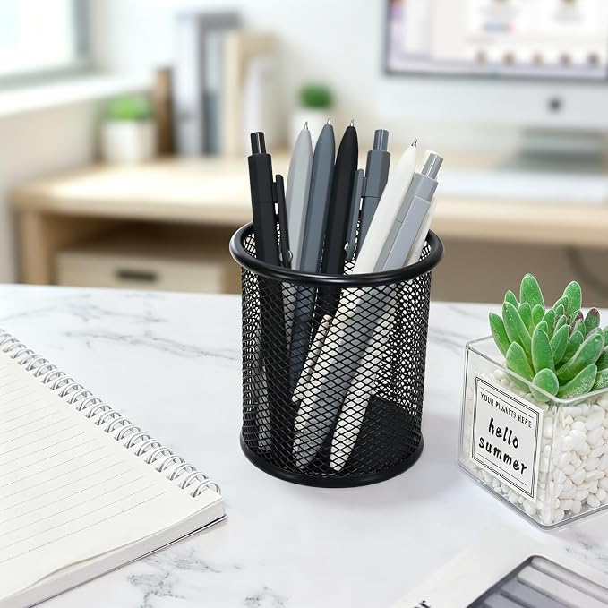 Vitoler Black Ink Gel Pens, 8pcs 0.5mm Smooth Writing Pens with Fidget | For Women, For Teachers, For Nurses, Quick dry, Liquid Ink, For Badge, Felt Tip, Medium Point, For Journaling, Cute
