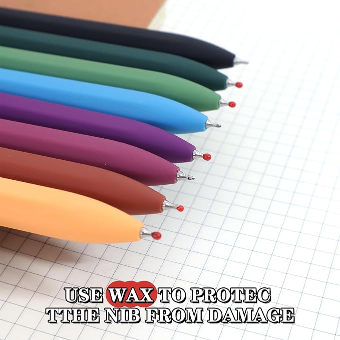 Piochoo Gel Pens, 8 Pack Fine Point Black Ink Smooth Writing Ink Pen, Retractable Quick Dry Aesthetic Cute Pens for Women Nurses School Office Supplies