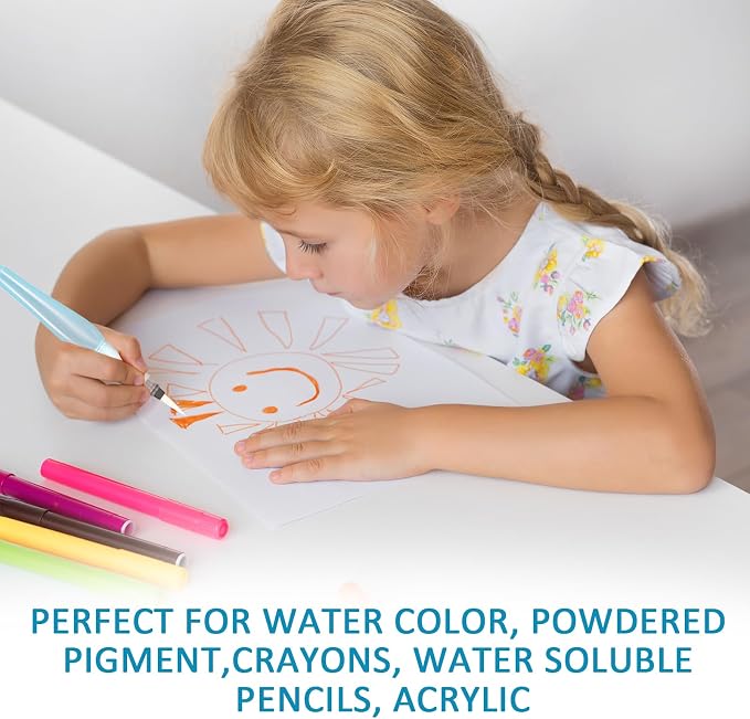 18 PCS Water Brush Pen, Refillable Watercolor Brush Pens, Leakproof Water Pens Suitable for Watercolor, Gouache, Artist, Calligraphy, Acrylic Painting (12/14/16mm)