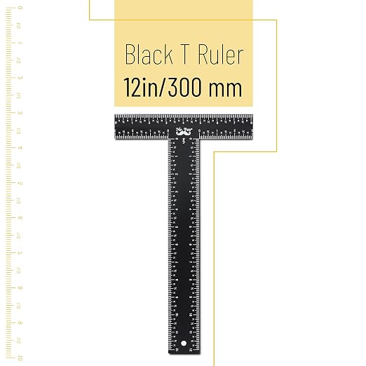 Mr. Pen - T Square, T Ruler, 12 inch Metal Ruler, T Square Ruler | Drafting Tools, Architect Ruler, Set Square, Drafting Ruler, Tsquare, Truler, Architectural Triangle, Tee Ruler, L Square