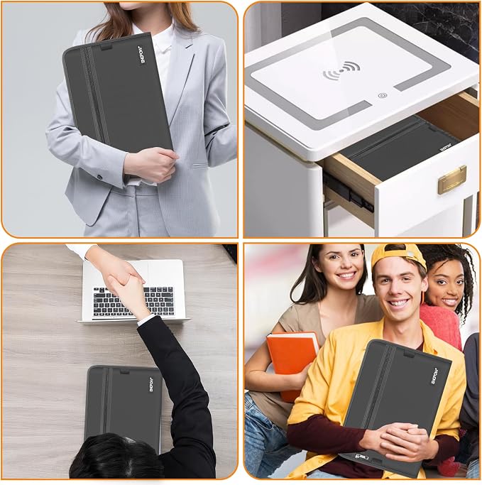 ENGPOW Expanding File Folder,Fireproof 13 Pockets Document Organizer Bag | Accordion File Organizer with Zipper＆Labels,Portable Home Travel Safe Storage for Important Files,Papers,Letter Size,Gray