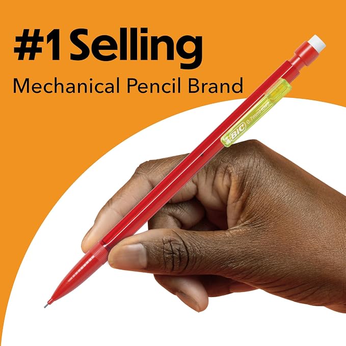 BIC Xtra Smooth Bright Edition Mechanical Pencils, 0.7 mm Medium Point, Bulk School Supplies for Students and Teachers, 40-Count Pack