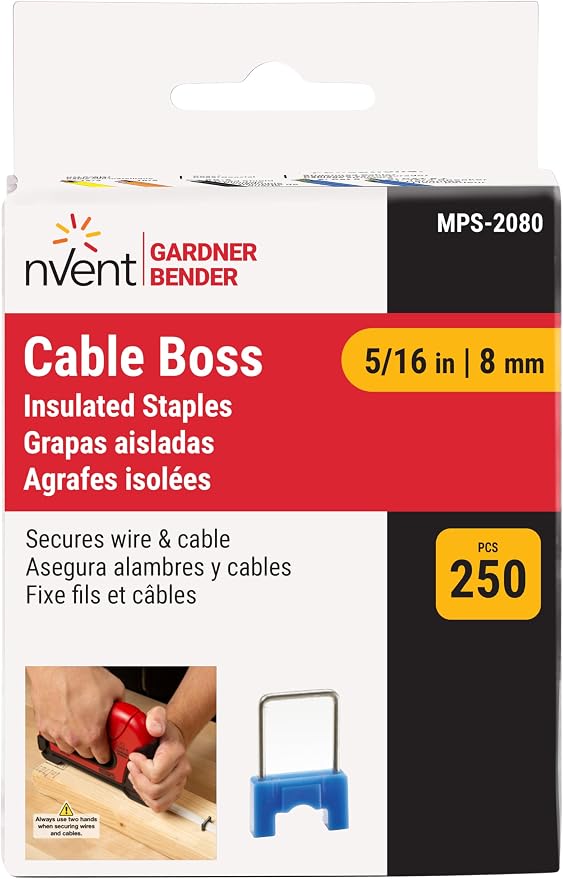 Gardner Bender MPS-2080 Small Wire and Cable Ins Staple 5/16 Per Pack-461166, 250 Pack, Blue