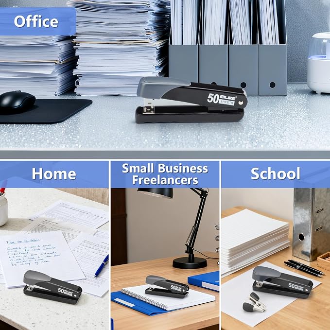 Heavy Duty Stapler, IMLIKE 50 Sheet Full Strip Stapler, Anti-Jam Non-Slip with 5000pcs 26/6 Staples and 1000pcs 23/8 Staples, Staple Remover, for Home, Office, and Classroom, Black