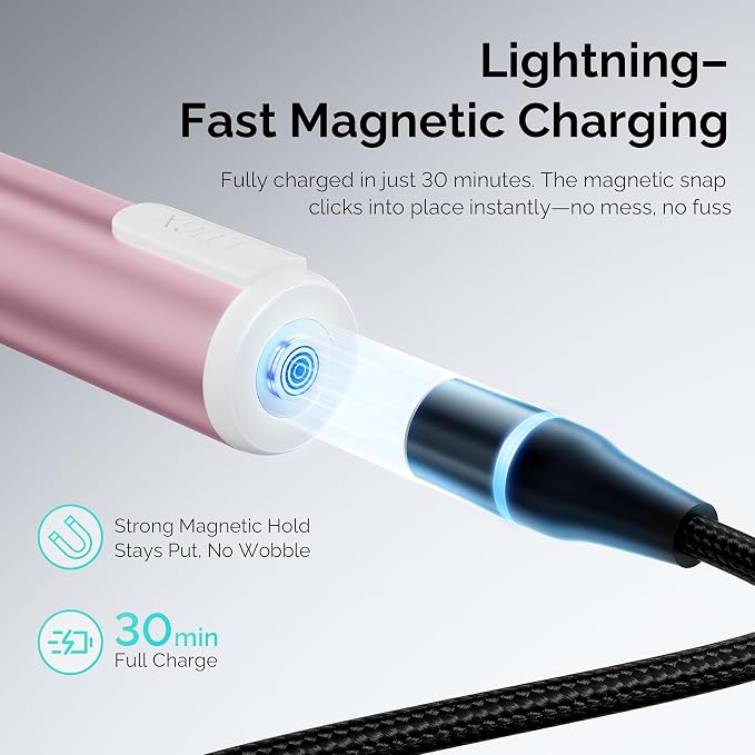 L'UGX Handheld uv Light for Gel Nails with Magnetic Fast Charging – High Power Portable LED Nail Lamp for Gel Polish, Cordless Nail Dryer for Salon & Home-Pink