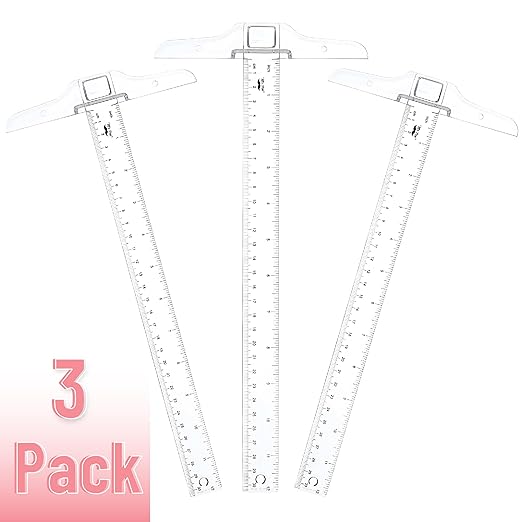 Mr. Pen- 12 Inches Plastic T Square Ruler, 3 Pack | Drafting T Square Transparent, T Ruler for Crafting, T Ruler Clear