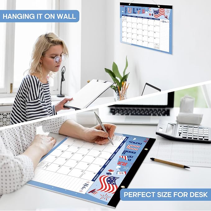3 Pack of Desk Calendar 2026-2027, 18-Month Calendar Runs from July 2026 to December 2027, Large 17" x 12" Monthly Desktop & Wall Calendar for Home & Office - Festival