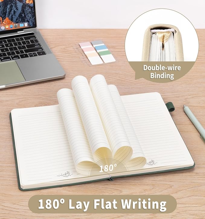 Lined Journal Notebook for Women Men, A5 Hardcover Leather Journals for Writing, 200 Pages Thick Paper, Daily Journal Notebook for Work, School, Note Taking, Business, Travel, College Ruled