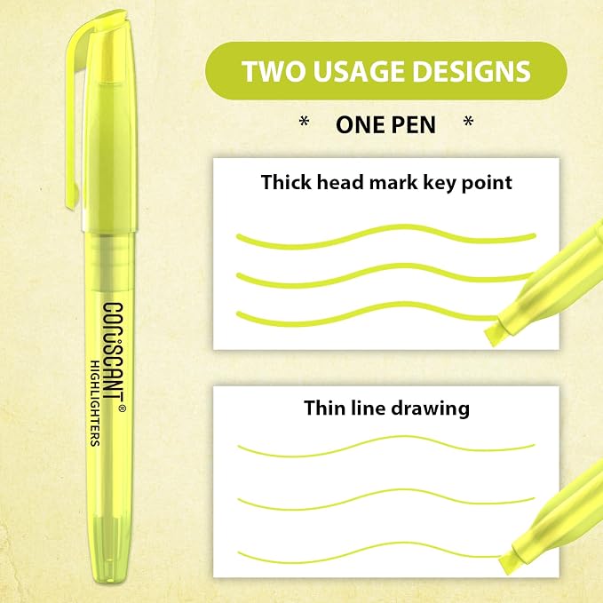 coruscant 80 packs of highlighters, yellow highlighter, wide chisel tip marking, quick drying, bulk fluorescent pen marking, non-toxic and tasteless, suitable for schools offices and home.