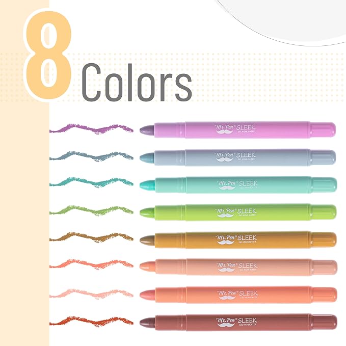 Mr. Pen- No Bleed Gel Highlighters, Assorted Colors, 8 Pack | Bible Highlighters and Pens No Bleed, Bible Markers for Study, Journaling, School Supplies and Accessories