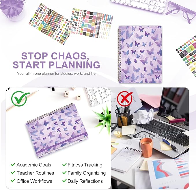 Planner 2026-2027, Weekly and Monthly Academic Year Calendar Planner, July 2026 - June 2027, Daily Agenda Book for Office School Supplies, A5(6.3'' x 8.5'')