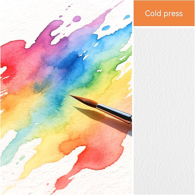Paul Rubens Watercolor Journal, 2 Pack 40 Sheets 100% Cotton Acid-Free Cold Press Watercolor Sketchbook 3.54 * 5.04 Inches, 140lb/300gsm for Watercolors, Gouache, Acrylics