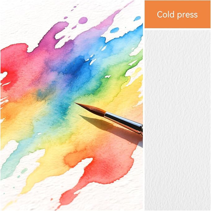 Paul Rubens Watercolor Journal,2 Pack 40 Sheets 100% Cotton Acid-Free Cold Press Watercolor Sketchbook 7.24 * 5.12 Inches, 140lb/300gsm for Watercolors, Gouache, Acrylics