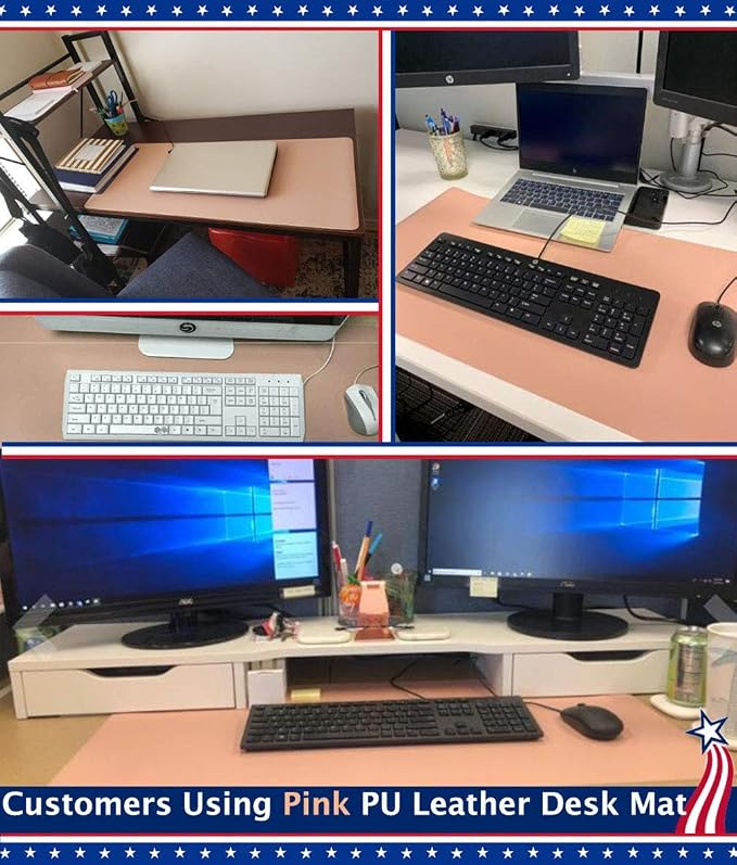 24 X 48 Inch Desk Blotter Pad on Top of Desks Waterproof PU Leather Mouse Pad Desk Writing Mat For Home Office Large Laptop Computer Gaming Under Keyboard Pad Desk Accessories for Women Men Kids Black