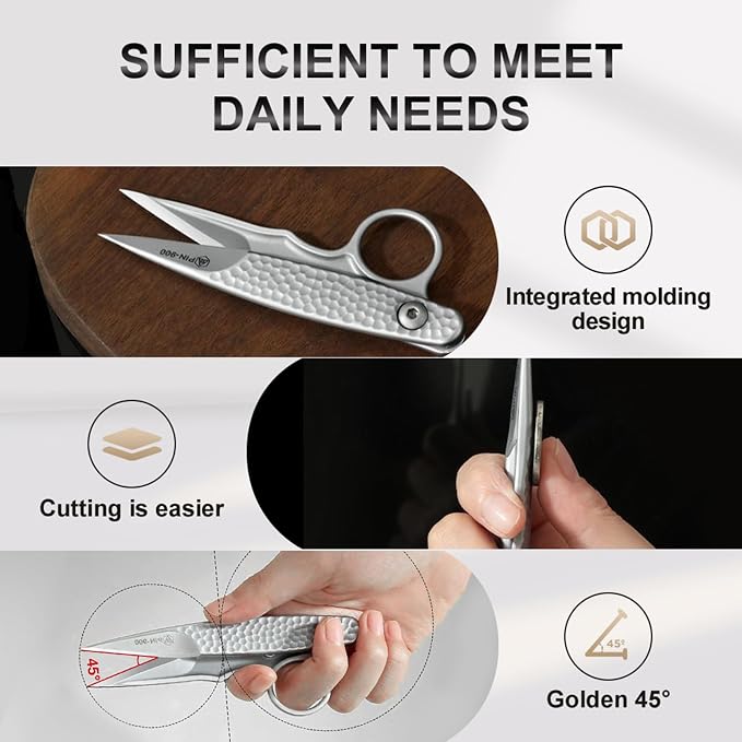 Runsgo Premium Tailor Scissors, Stainless Steel, Comfort Grip, Ambidextrous, Silver, Precision, 11.7cm x 4.3cm, 1 Count