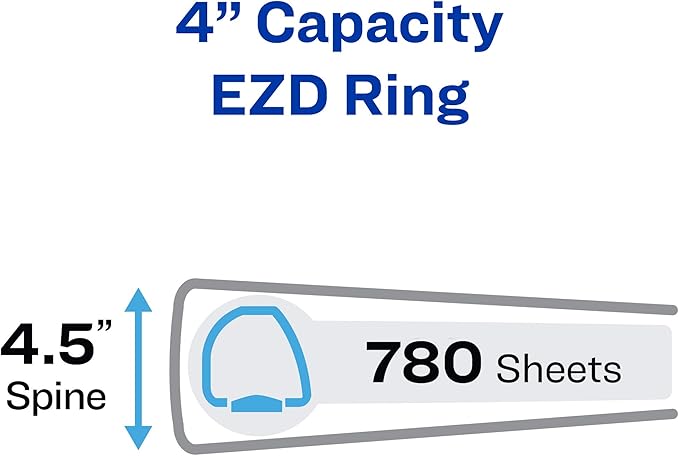 Avery Heavy-Duty View 3 Ring Binder,4 Inch One Touch EZD Rings,4.5 Inch Spine,1 Red Binder (79326),(Pack of 2)