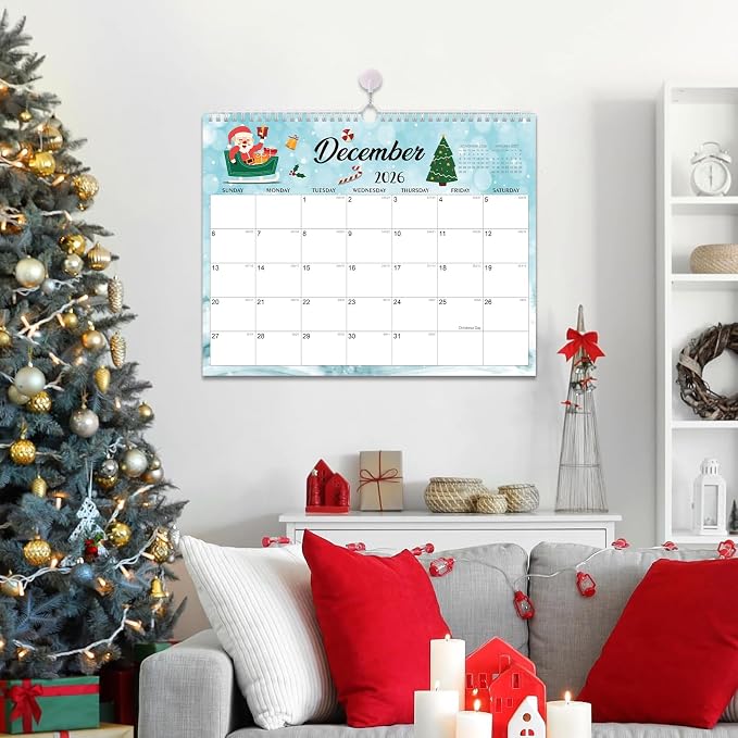 2027 Wall Calendar - 18 Months Wall Calendar 2026-2027 with Thick Paper, Jul 2026 - Dec 2027, 14" x 11", Twin-Wire Binding, Home or Office Calendar for Easy Organizing