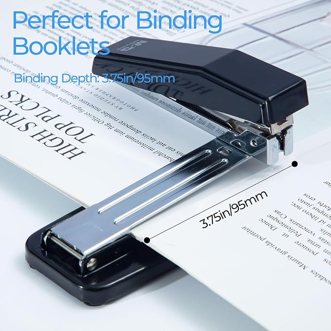 M&G Desktop Stapler Swing-Arm Stapler with 50 Sheet Capacity, 180 Rotation Design, Swivel Stapler with 1000 Staples for Booklet Binding, Durable Staplers for Office School Home (Black)