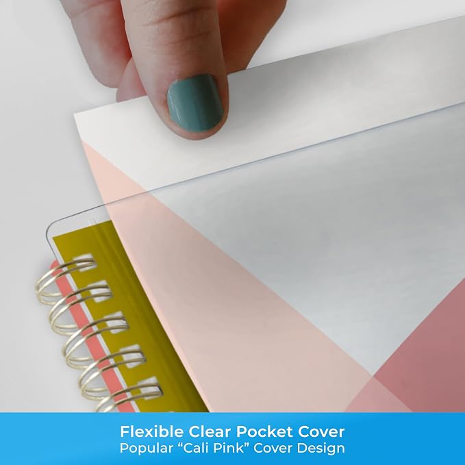 Blue Sky 2025-2026 Weekly & Monthly Academic Planner, 8.5"x11", Cali Pink | July 2025 - June 2026, Flexible Pocket Cover, Wirebound, Storage Pocket, Academic Year