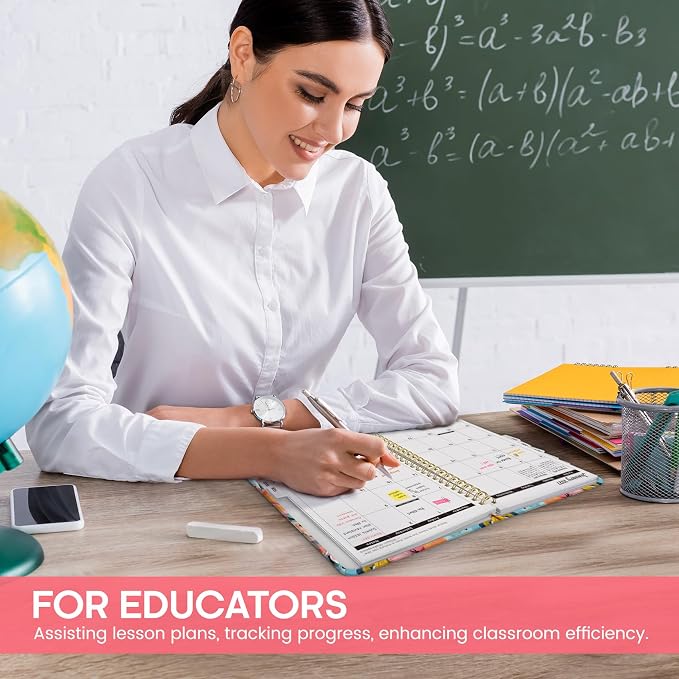 Academic Planner 2026-2027, Weekly and Monthly Calendar Book, July 2026 – June 2027, Hardcover Planner with Tabs, Perfect for Teachers, Students, Women & Men, A5 (6.4" x 8.5") - Pastel Garden