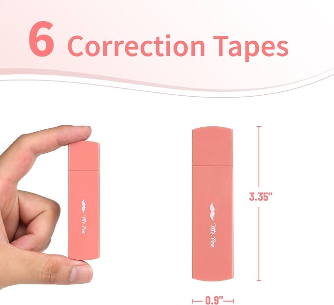 Mr. Pen- Aesthetic Correction Tape, 0.2" x 197", 6 pcs, Mocha Blush | Cute Correction Tape