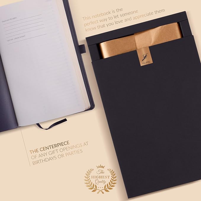 Exclusive Writing Journal for Women and Men - Handmade in Italy with Ivory Paper - Travel Diary Notebook for Daily Notes, Dreams or Planning - Perfect for a Traveler, Writer, Musician(ROSE) (BAROQUE GOLD)