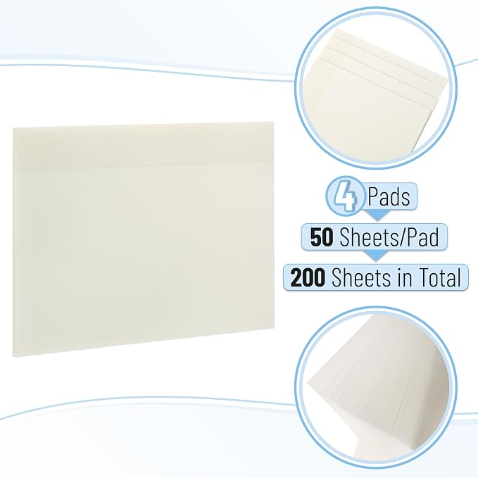 Mr. Pen- Transparent Sticky Notes, 5" x 7", 4 Pads, 200 Sheets | Large See Through Self-Adhesive Notes for Bible Journaling and Studying, Water-Resistant, Clean Removal