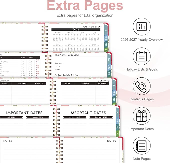 Planner 2026-2027, Weekly and Monthly Academic Year Calendar Planner, July 2026 - June 2027, Daily Agenda Book for Office School Supplies, Letter Size(8.5'' x 11'')