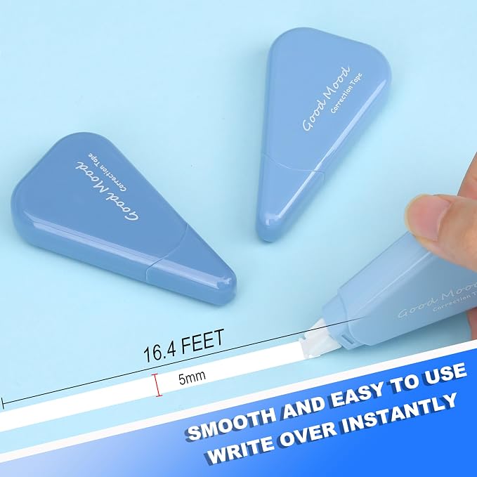 White Correction Tape, 6 Pack, 16.4 Feet Correction Tape, School & Office Supplies, writing supplies and correction supplies (Blue)