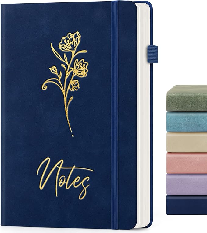 Lined Journal Notebook for Women Men, A5 Hardcover Leather Journals for Writing, 200 Pages Thick Paper, Daily Journal Notebook for Work, School, Note Taking, Business, Travel, College Ruled