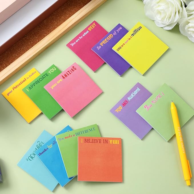 Yinder 12 Pcs Sticky Notes Gifts Bulk,Appreciation,Minimalist