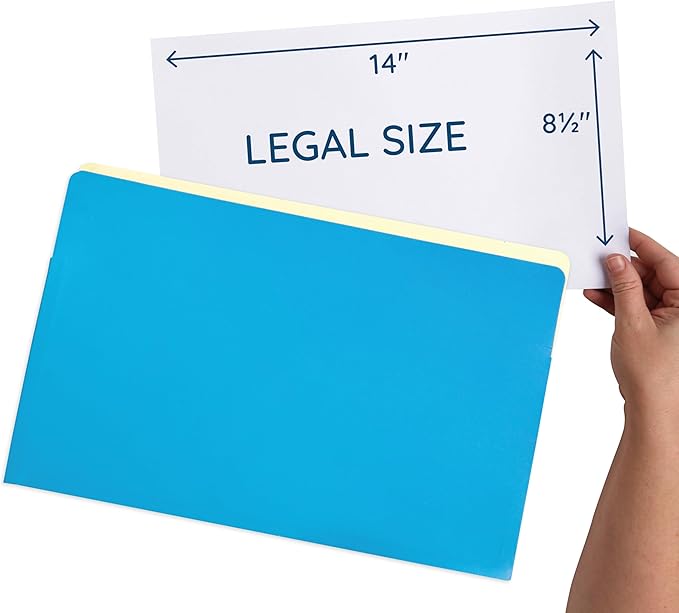 Blue Summit Expandable Legal File Folders for Bulky Documents, Legal Size, 5" Expansion, Assorted Colors, 10 File Pockets