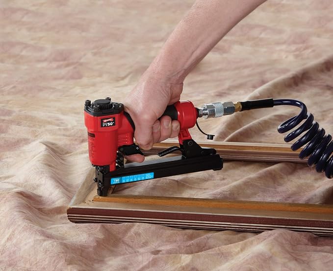 Arrow PT50 Oil-Free Pneumatic Staple Gun,Professional Heavy-Duty Stapler for Wood,Upholstery,Carpet,Wire Fencing,Fits 1/4”,5/16”,3/8",1/2",9/16” Staples,Red,(Pack of 3)