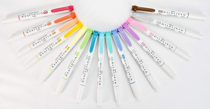 Zebra Pen Mildliner Double Ended Highlighter Set, Broad and Fine Point Tips, Assorted Ink Colors (Pack of 6, 90 Count Total)