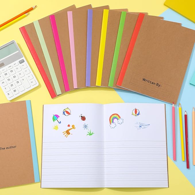 Henoyso 40 Pack Primary Composition Notebook, 9-3/4" x 7-1/2", Kids Primary Journal, K-2 Writing Notebook for Kids Student Draw Write Story Journal Half Blank Books(Stylish Color)