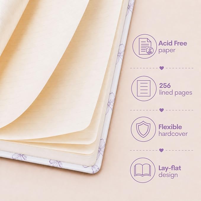 WORLD TRAVELER Eccolo A5 Hardbound Journal Notebook 256 Ivory Lined Pages | Sturdy Flexible Hardcover, 80GSM Acid-Free Ivory Pages, Smyth-Sewn Lay-Flat Binding, Ribbon Bookmark