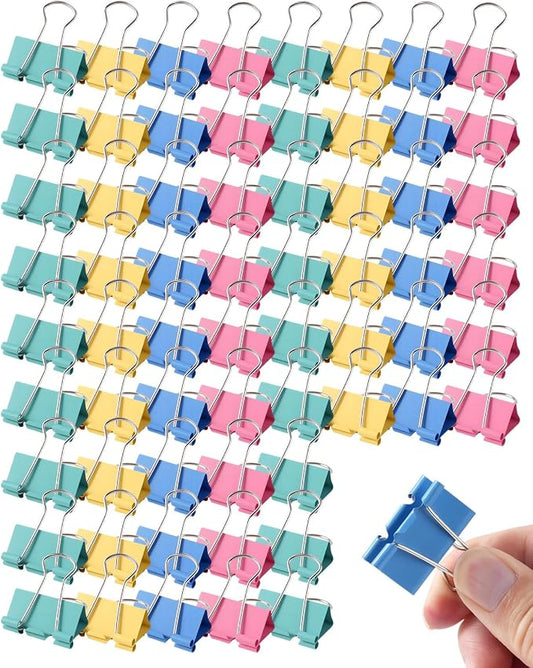 300 Pcs Medium Binder Clips, 1.25 Inch Metal Paper Clips with Strong Grip for Office School Business Paperwork, Assorted Colors