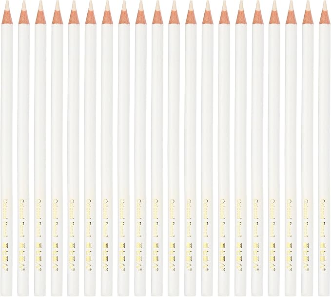PATIKIL White Colored Pencils Set,20 Pcs Oil Color Pencils Wooden Coloring Drawing Pencil for Artists Art Painting