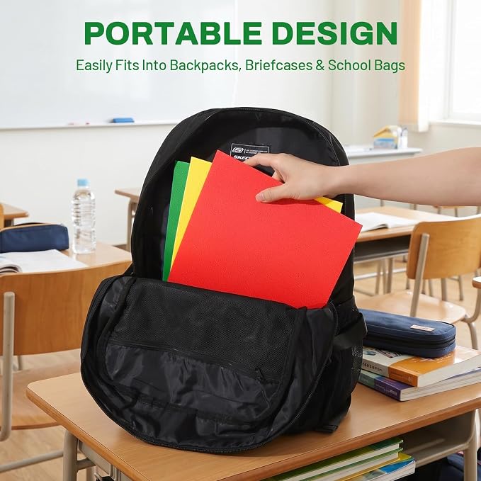 SUNEE Folders with Pockets(25 Pack, Green), 2 Pocket Folders Fit Letter Size Paper, Paper File Folder for School Office Home Business